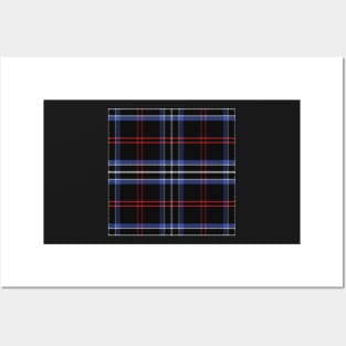 Blue and black pattern Scottish tartan Posters and Art